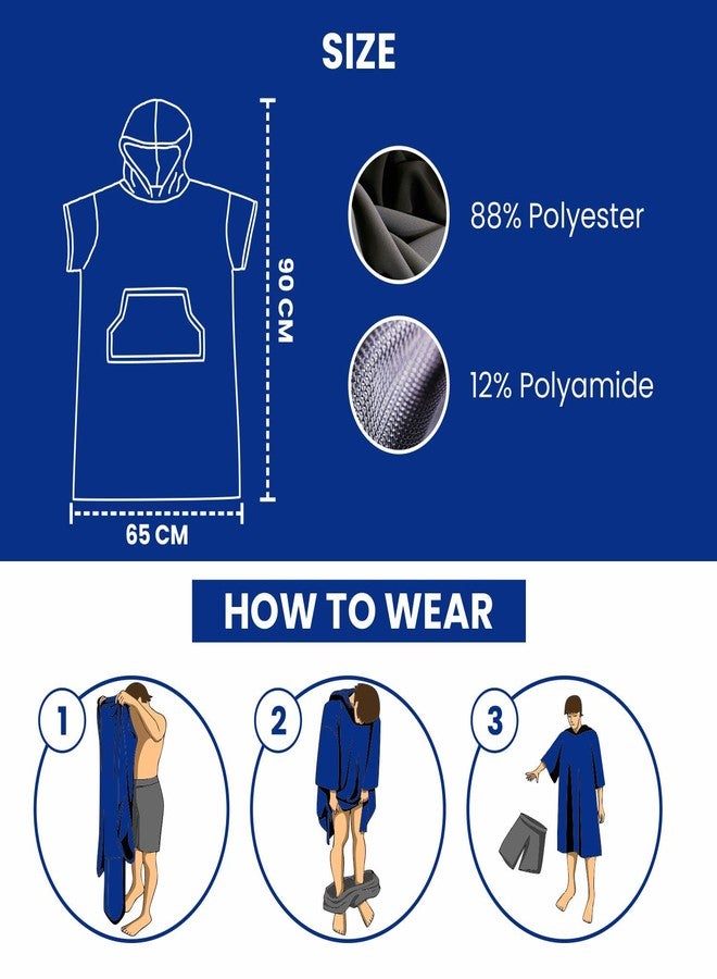MWTA Surf Poncho for Kids with Hood,Changing Robe Beach Towel W/Outside Pocket - Outdoor, Surfing, Swimming, Bathing, Travelling, Pool (Angel Blue)… - Image 3