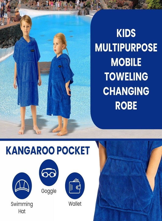 MWTA Surf Poncho for Kids with Hood,Changing Robe Beach Towel W/Outside Pocket - Outdoor, Surfing, Swimming, Bathing, Travelling, Pool (Angel Blue)… - Image 2