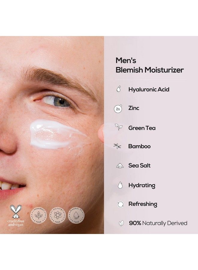 HANHOO Men Blemish Moisturizer | Daily Face Moisturizer | Lightweight Fastabsorbing Face Lotion With Bamboo Hyaluronic Acid And Zinc | Hydrates And Soothes Postshave Irritation | 2.02 Fl Oz - Image 5