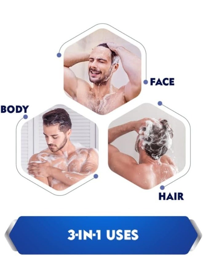 Nivea Men Energy 3 in 1 Shower Gel 250 ml Body Face Hair Refreshing Deep Clean Long Lasting Freshness - Image 3