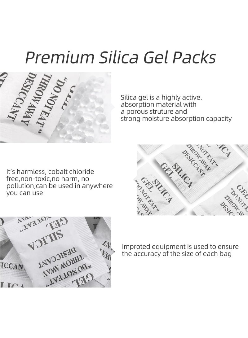 RATSAW 300 Packs 1 Gram Desiccant Packets Food Safe Silica Gel Desiccant Packets Premium Moisture Absorbers for Food Storage Desiccant Beads Packet for Moisture Storage Control - Image 2
