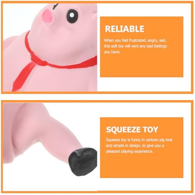 SAFIGLE Pig Squeeze Toy, 21cm Large Pig Toy, Swimming Pool Toy, Cute Pink Animal Squeeze Toy, Novelty Cute Squeeze Toy, Pig Stress Ball, Pig Sensor Balls - Image 5
