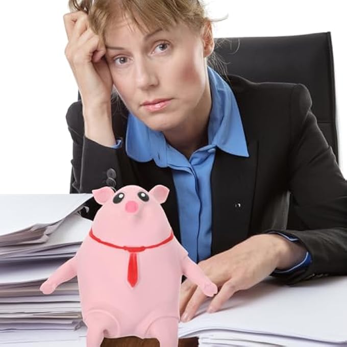 SAFIGLE Pig Squeeze Toy, 21cm Large Pig Toy, Swimming Pool Toy, Cute Pink Animal Squeeze Toy, Novelty Cute Squeeze Toy, Pig Stress Ball, Pig Sensor Balls - Image 4