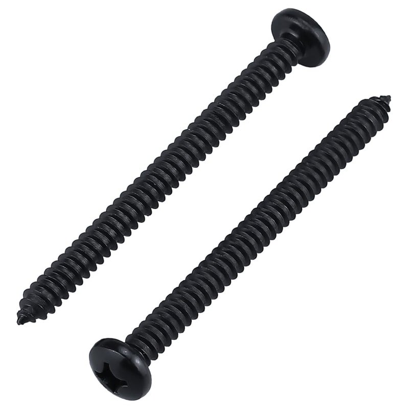 Glvaner #14 x 2-1/2 inch Phillips Pan Head Self Tapping Screws for Wood, Black Coated, 304 Stainless Steel 18-8, Round Head Sheet Metal Tek Screws, 20 pcs - Image 1