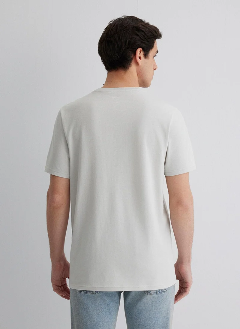 مافي Printed Gray T-Shirt