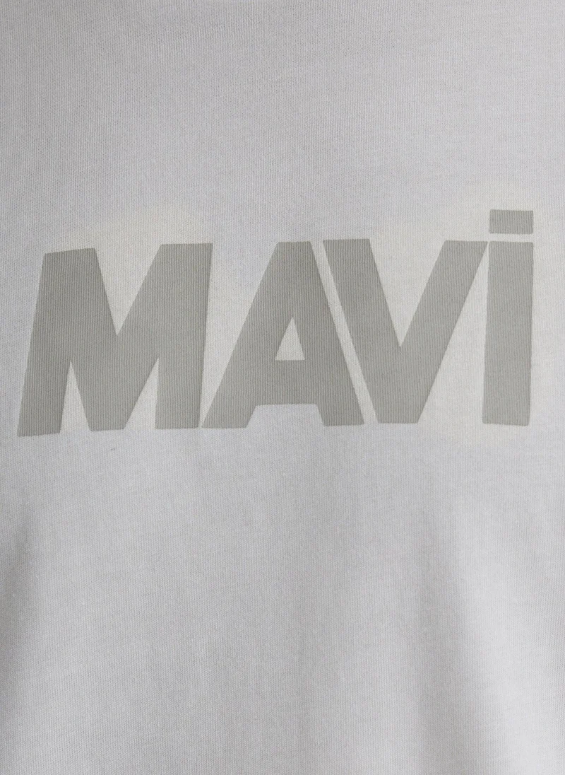 مافي Printed Gray T-Shirt