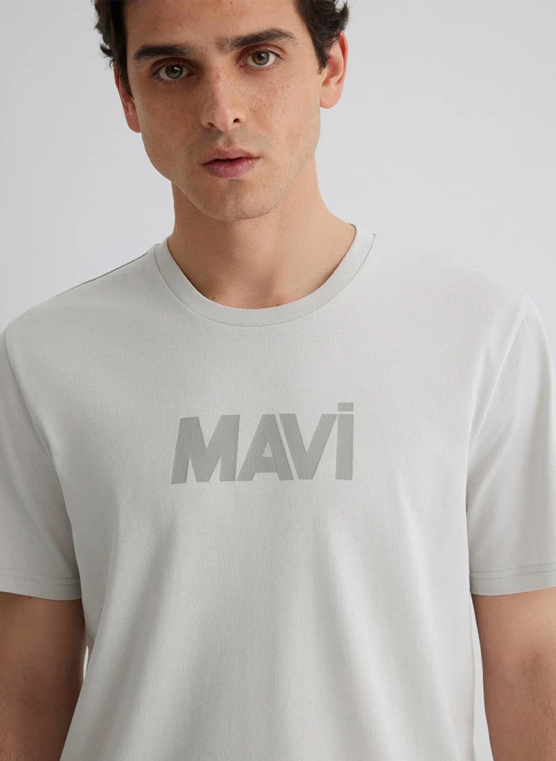 مافي Printed Gray T-Shirt