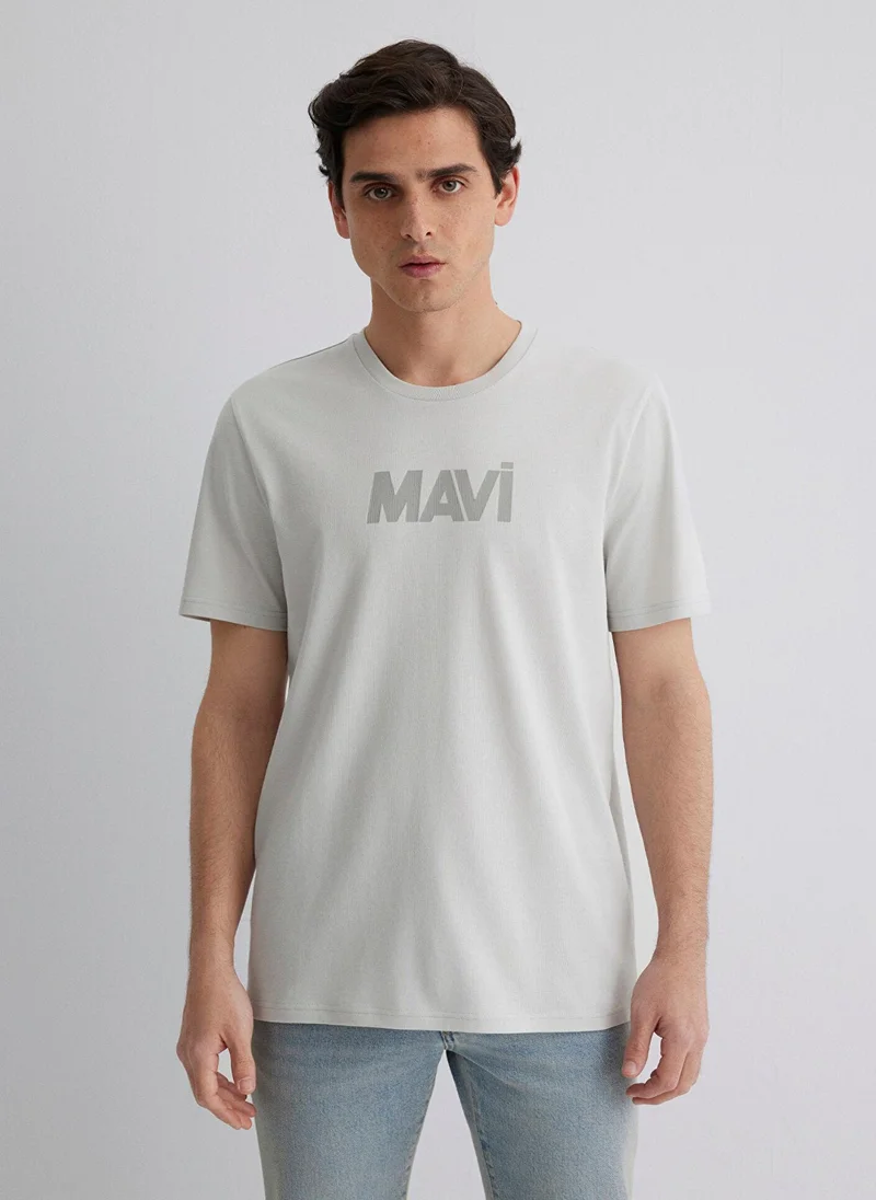 مافي Printed Gray T-Shirt