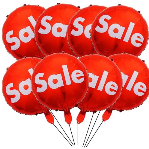 DYT 8PCS Red Sale Foil Balloon 18inch Round Sale Mylar Balloon - Image 1