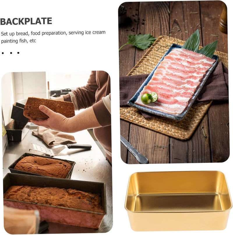 Garneck Preparation Storage Box Serving Fruits for Commercial Covered Catering Trays Food Storage Containers Metal Food Container Metal Food Plate Catering Pans Golden Stainless Steel - Image 5