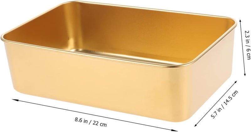 Garneck Preparation Storage Box Serving Fruits for Commercial Covered Catering Trays Food Storage Containers Metal Food Container Metal Food Plate Catering Pans Golden Stainless Steel - Image 2