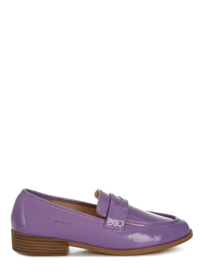 London Rag Penny Strap Detail Loafers in Lilac