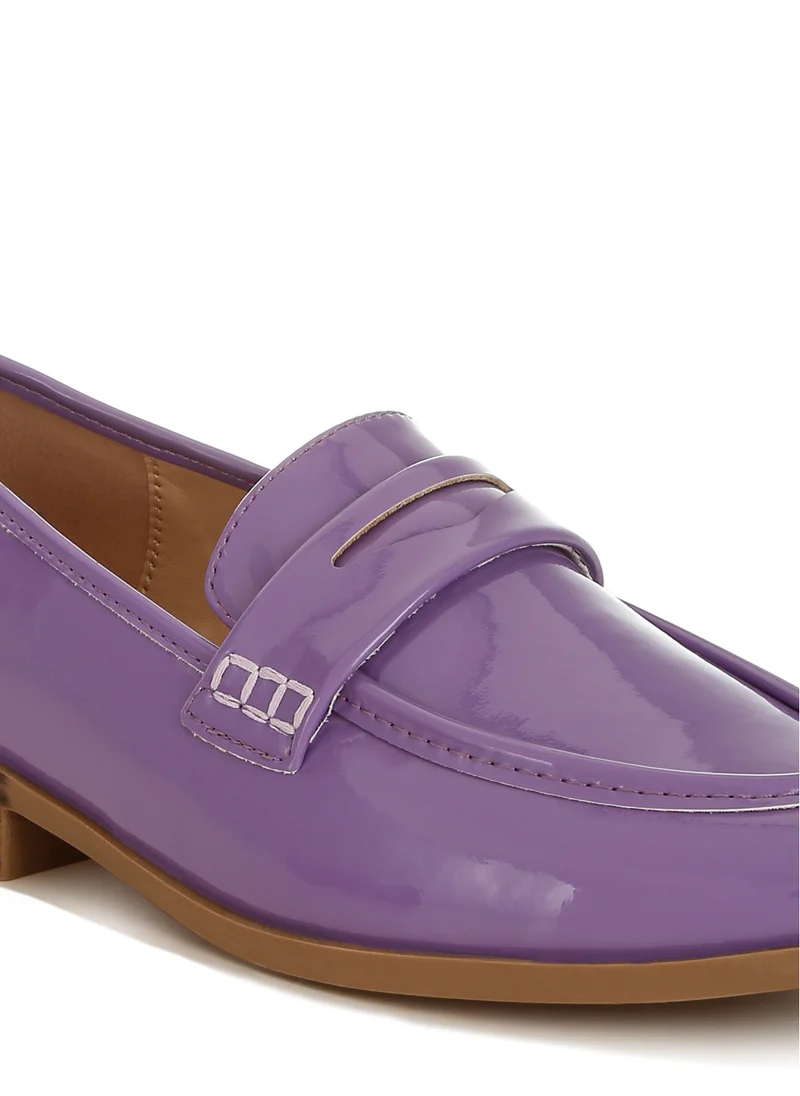 London Rag Penny Strap Detail Loafers in Lilac