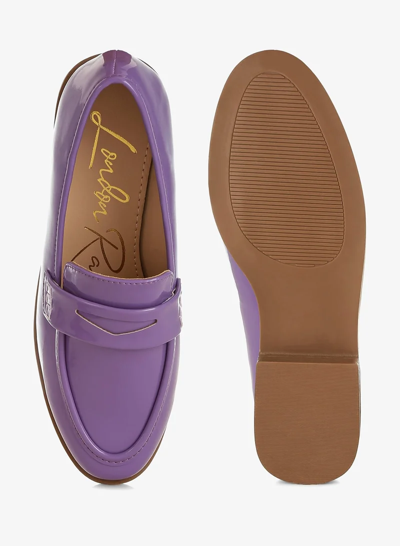 London Rag Lilac Penny Strap Detail Loafers in Lilac for Women | Best Price UAE