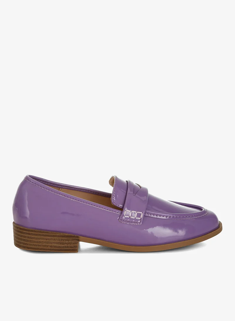 Penny Strap Detail Loafers in Lilac