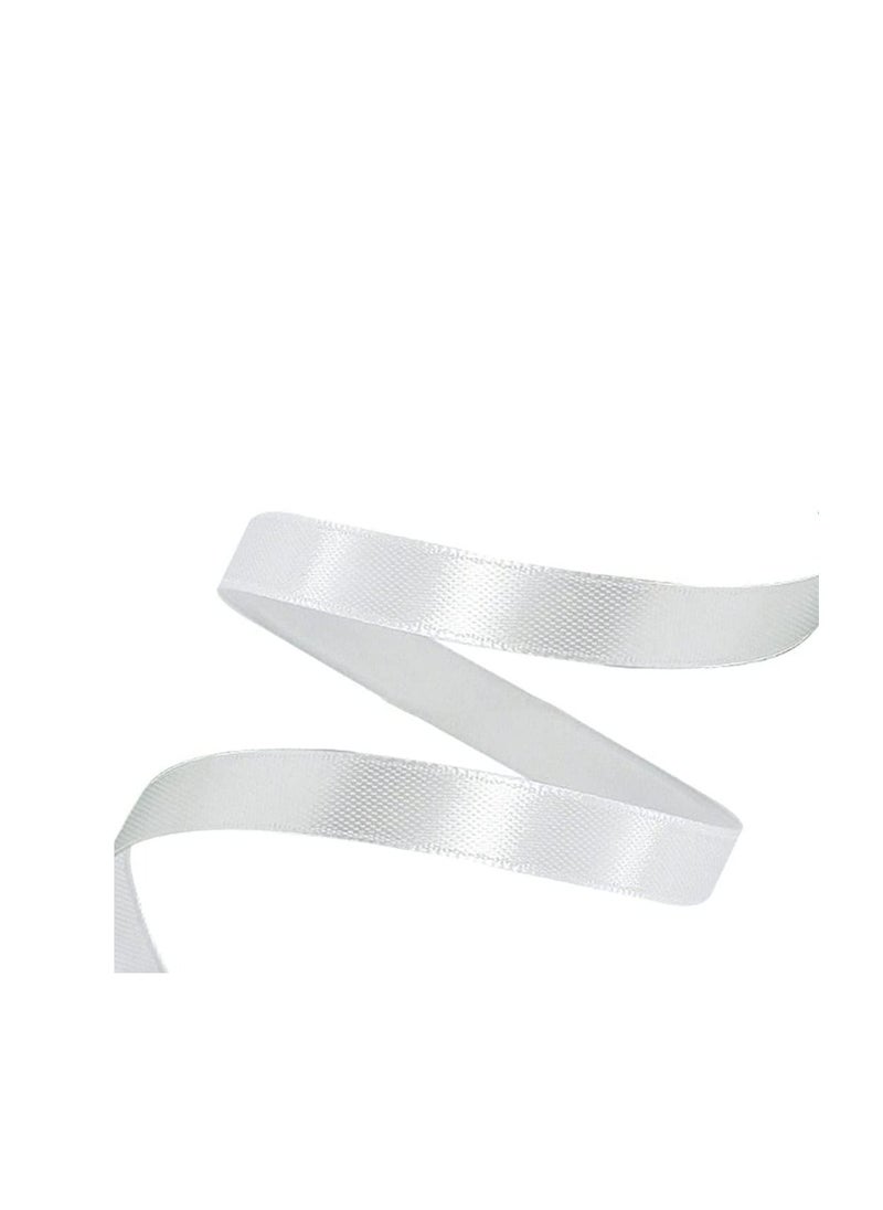 MARKQ - White Satin Ribbon, 12mm x 25yd Fabric Polyester Ribbon for Gift Wrapping, Party Favors, Wedding Decorations, Bow Making, Bouquets, Sewing Projects & Craft Supplies - Image 1