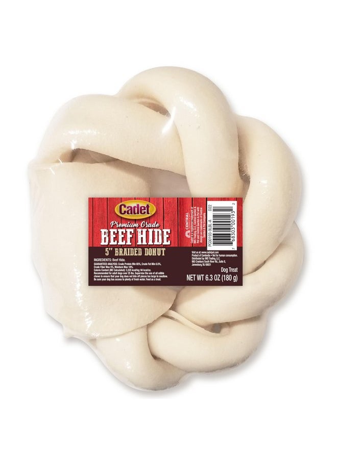Cadet Cadet Premium Grade Beef Hide for Dogs, Long Lasting Rawhide Donut Bone, Single Ingredient Dog Chews, 5 Inch (1 Count)  - Image 1