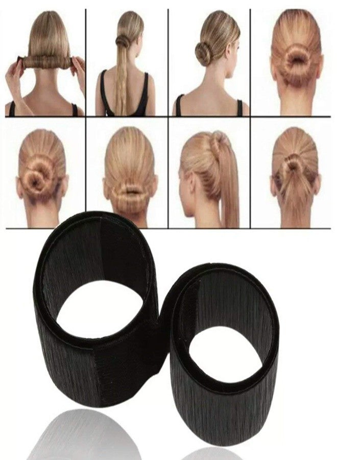 EPARTY مجموعة من 5 قطع من أدوات تصفيف الشعر على شكل كعكة للبنات والسيدات - أسود - Image 5