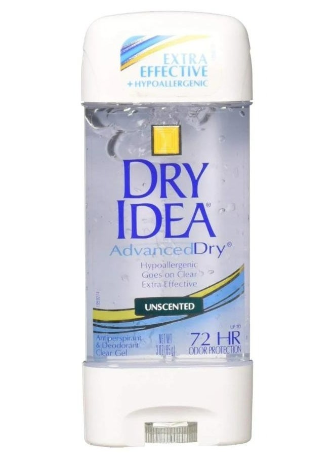 Dry Idea Advanced Dry Antiperspirant And Deodorant Clear Gel Unscented 85 g 