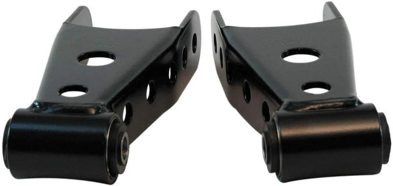 Bell Tech Spring Shackle, 2 in Lowering, Rubber Bushings, Steel, Black Powder Coat, compatible with GM Fullsize Truck 1988-2018, Pair