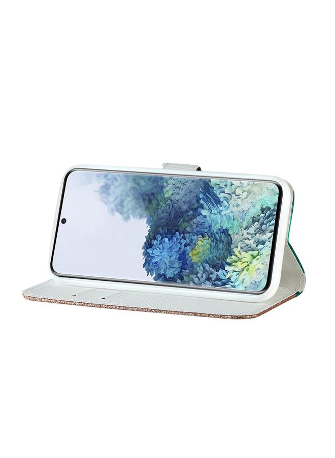 S-TOP Case For Samsung Galaxy S21 FE Laser Glitter Powder Matching Crocodile Texture Horizontal Flip Leather Case with Card Slots & Holder & Wallet - Image 5