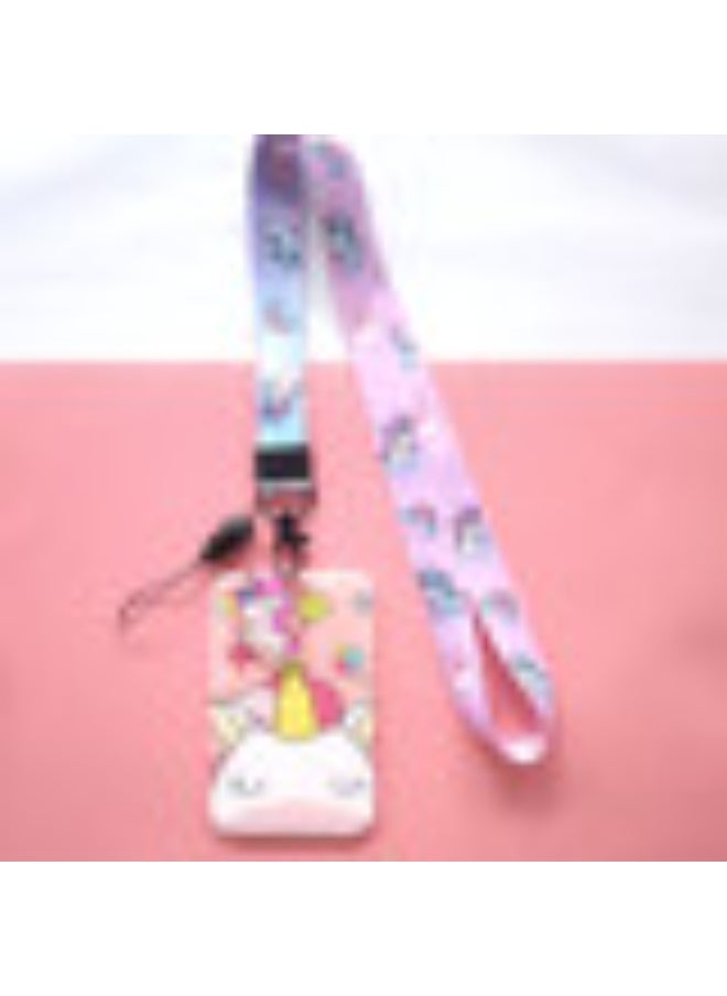 NIBEMINENT 1 - Piece Unicorn Kpop Photo Card Holder Pendant Key Chain ID Badge Holder ID Card Holder Photo Card Protector for School ID Office ID Access Card for Women Girls 