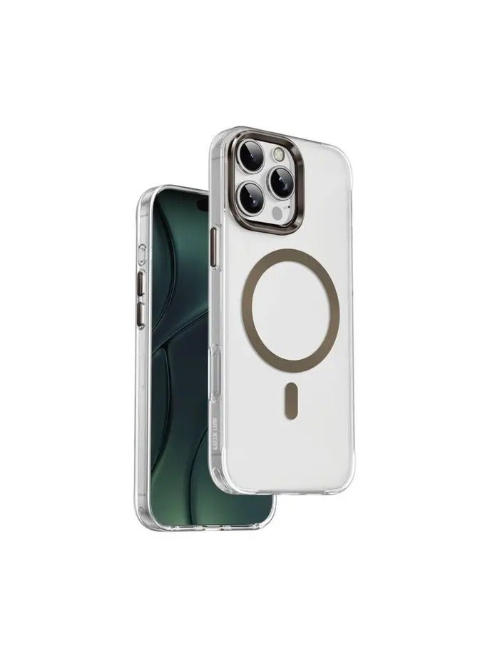 GREEN LION iPhone 16 Pro Max Matte MagSafe Case / Anti Fingerprint / Anti Scratch / Anti Yellowing / Daily Protection / Precise Cutouts / HD Clarity / MagSafe Compatible/ Camera Protection / Drop Protection / Maximum Protection / Matte Shield / 360°Comprehensive Protection / Crystal Clear - Titanium - Image 4
