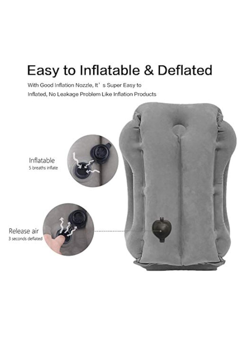 Arabest Inflatable Travel Pillow for Airplane, inflatable Neck Air Pillow for Sleeping to Avoid Neck and Shoulder Pain, Comfortably Support Head, Neck and Lumbar, Used for Airplane, Car, Bus and Office (Grey) - Image 5