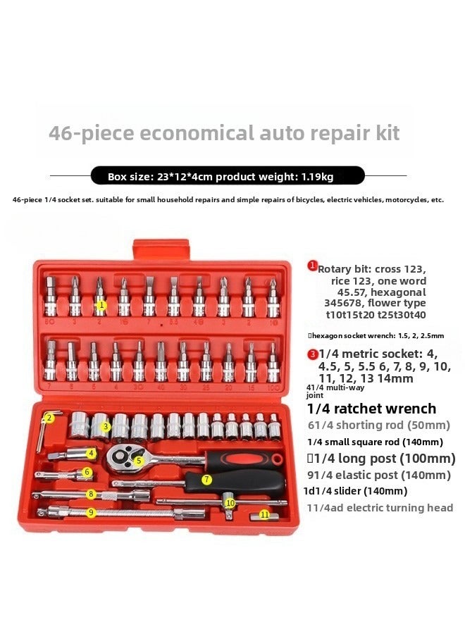 SenRan 46-Piece Compact And Convenient Quick RatchetSleeve Auto Repair Tool Set - Image 2