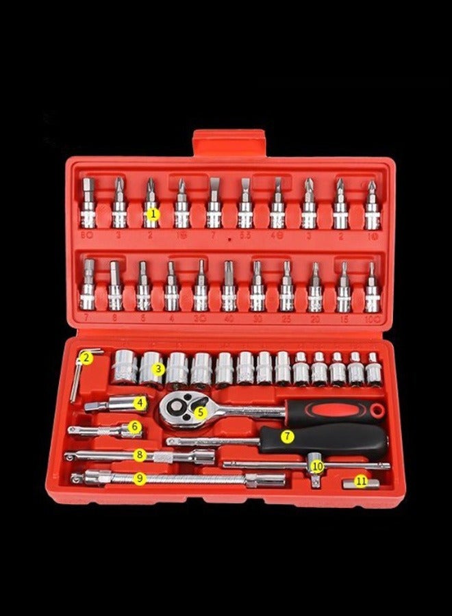 SenRan 46-Piece Compact And Convenient Quick RatchetSleeve Auto Repair Tool Set - Image 4