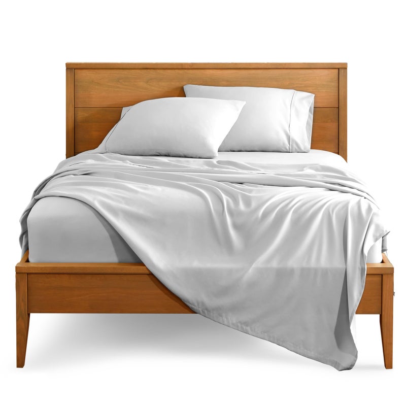 بير هوم Queen Sheet Set - Luxury 1800 Ultra-Soft Microfiber - Double Brushed - Deep Pockets - Easy Fit - 4 Piece Set - Bedding Sheets u0026 Pillowcases (Queen, Cloud Grey) - Image 1