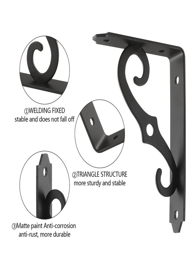 HOME MASTER HARDWARE 5 inch Shelf L Brackets Decorative Shelf Brackets Shelf Support Corner Brace Joint Right Angle Bracket with Screws Black 10-Pack (5 x 3-1/2 inch) - Image 3