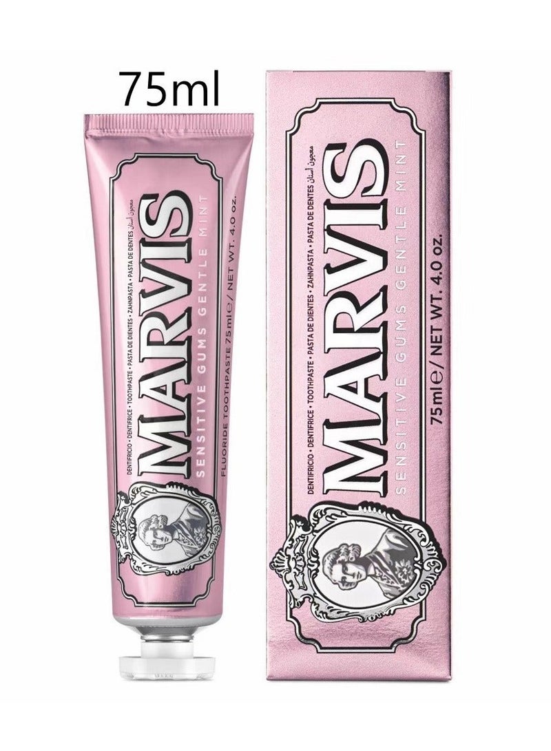 Marvis Mild Mint Toothpaste, Suitable for Sensitive Gums, Pink, 75ml
