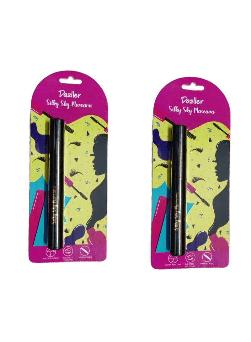 دازلير ماسكارا دازلر سيلكي سكاي - ماسكارا مكثفة ومطولة للرموش، مقاومة للتلطخ، تدوم طويلاً للنساء، 6.5 غرام (عبوة من قطعتين) - Image 1