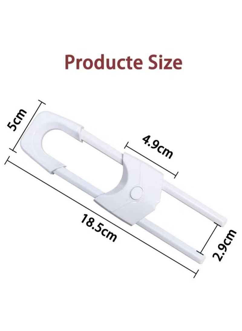 Generic - 4Pcs Cupboard Locks Child Proof Locks U Shaped for Kitchen Bathroom Storage Doors Knobs and Handles No Tools No Drilling - Image 1
