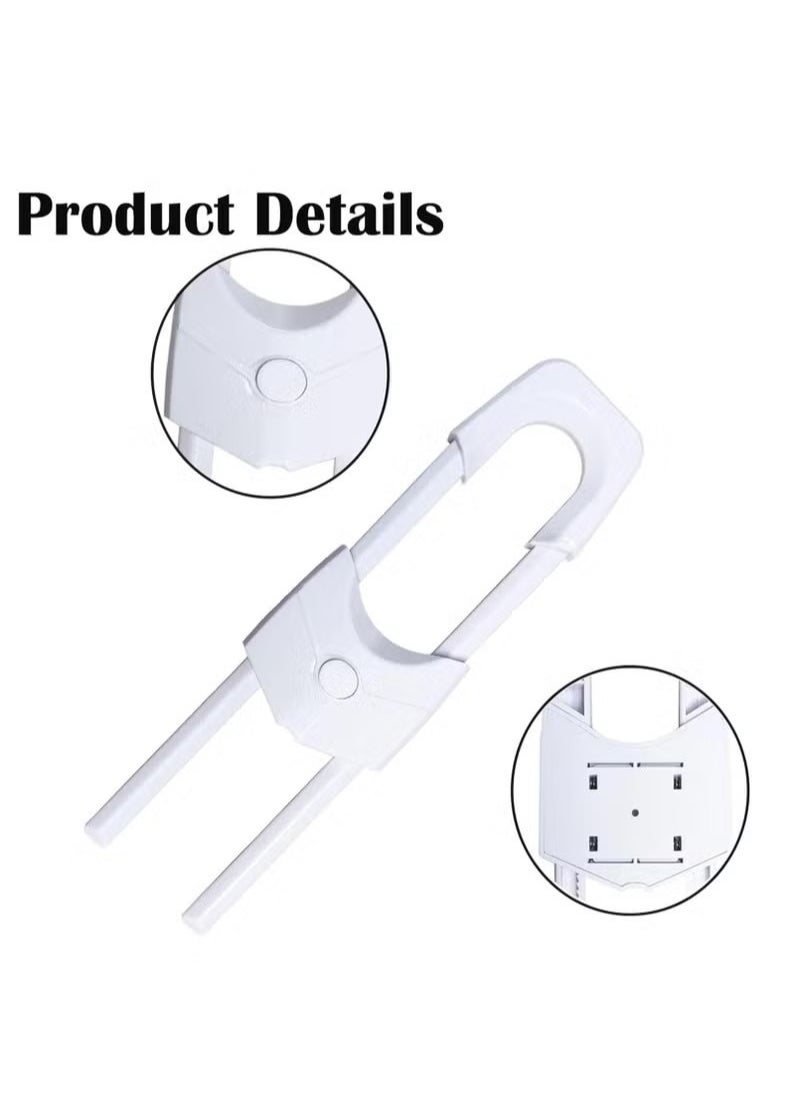 Generic - 4Pcs Cupboard Locks Child Proof Locks U Shaped for Kitchen Bathroom Storage Doors Knobs and Handles No Tools No Drilling - Image 1