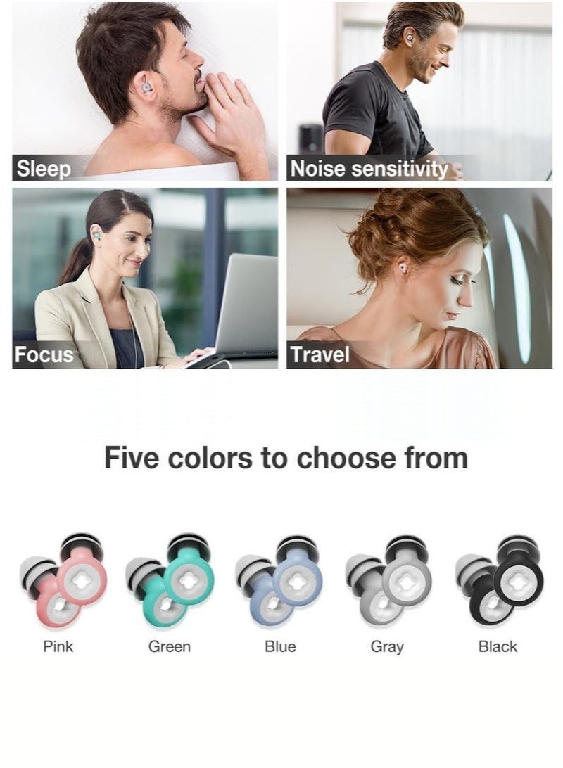 Bukela Ear Plugs for Sleeping Noise Cancelling, Immersive Silicone Noise Cancelling Earplugs for Sleeping, Studying, Working, Traveling, Swimming (-33dB) (Pink) - Image 4