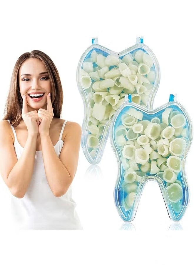 Generic Resin Denture False Teeth, Teeth Crown Resin Denture For Patients With Oral Cavity Loss, Temporary Resistible Crown of Teeth with Different Sizes Oral Care (50 Pcs Front Teeth and 50 Pcs Back Teeth)  - Image 1