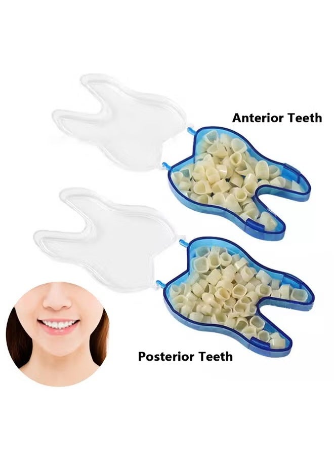 Generic Resin Denture False Teeth, Teeth Crown Resin Denture For Patients With Oral Cavity Loss, Temporary Resistible Crown of Teeth with Different Sizes Oral Care (50 Pcs Front Teeth and 50 Pcs Back Teeth)  - Image 2
