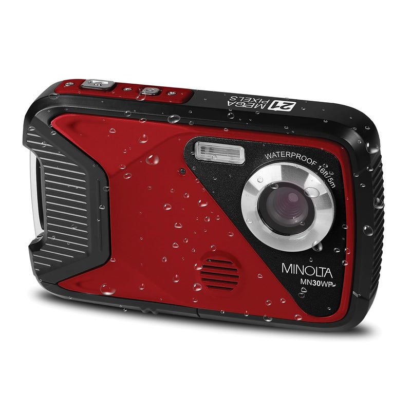 Minolta Waterproof Digital Camera - Underwater 16ft, 21MP Photos, 1080p HD Video, 2.8â€ LCD, 4X Digital Zoom, Anti-Shake, Face Detection, Smile Capture, Scene Modes, 16GB Memory Card (Red) - Image 5
