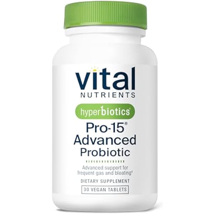 Hyperbiotics Vital Nutrients Pro-15 Advanced Probiotics for Women and Men | 15 Strains + Kiwifruit | Clinically Studied Daily Probiotics for Digestive Health, Gas, & Bloating | 30 Vegan Tablets - Image 1