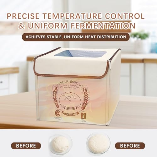 AICNLY Foldable Bread Proofing Box –Sourdough Starter Warmer Box with 77-122℉ Temp Control & 48H Timer, Insulated Fermentation Chamber for Sourdough, Yogurt, Pizza & Kombucha - Image 3