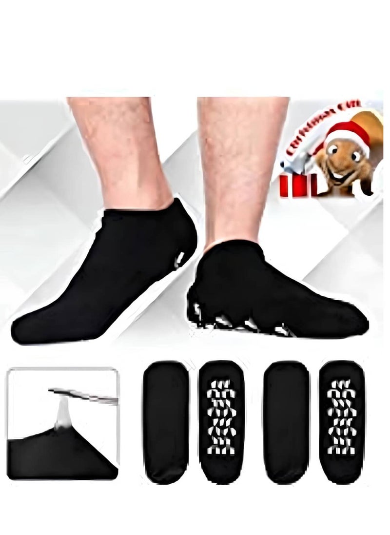 Generic - Men's XXL Moisturizing Gel Socks: Superior Foot Care for Dry, Cracked and Rough Skin, 2-Pack, Black, US Size 10-15 - Image 1