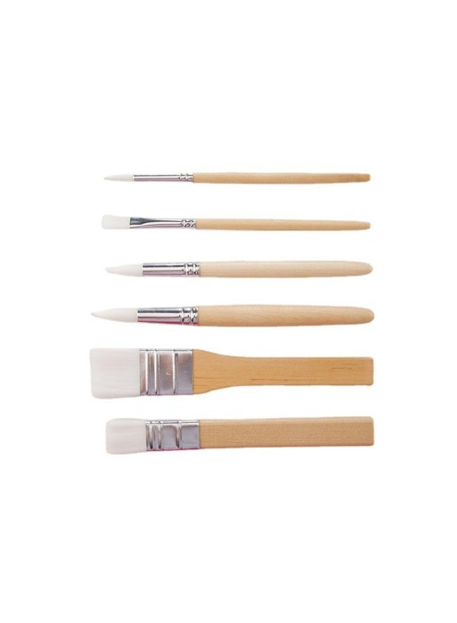 Keep Smiling Kids Wood Handle Paint Brush Set – 6 Pieces - Image 2
