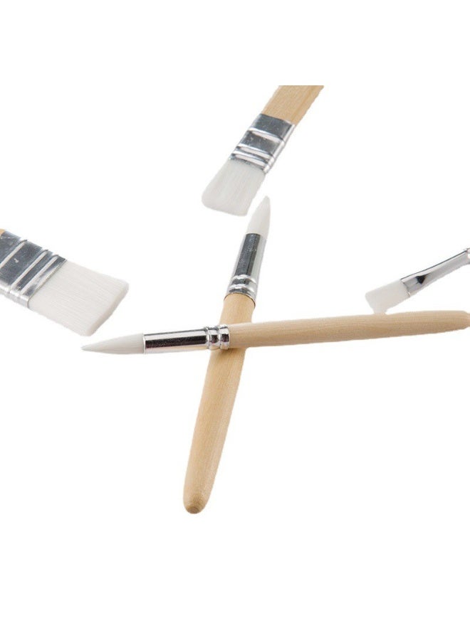 Keep Smiling Kids Wood Handle Paint Brush Set – 6 Pieces - Image 4