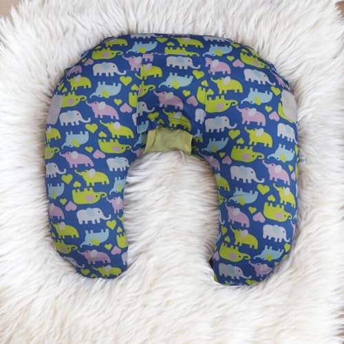 Kradyl Kroft 5in1 Baby Feeding Pillow with 100% Cotton Removable Cover | Breastfeeding Pillow | Nursing Pillow with Belt and Hoop (Dancing Elephants) - Image 5