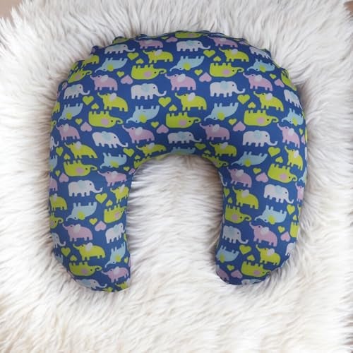 Kradyl Kroft 5in1 Baby Feeding Pillow with 100% Cotton Removable Cover | Breastfeeding Pillow | Nursing Pillow with Belt and Hoop (Dancing Elephants) - Image 4