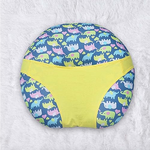 Kradyl Kroft 5in1 Baby Feeding Pillow with 100% Cotton Removable Cover | Breastfeeding Pillow | Nursing Pillow with Belt and Hoop (Dancing Elephants) - Image 1