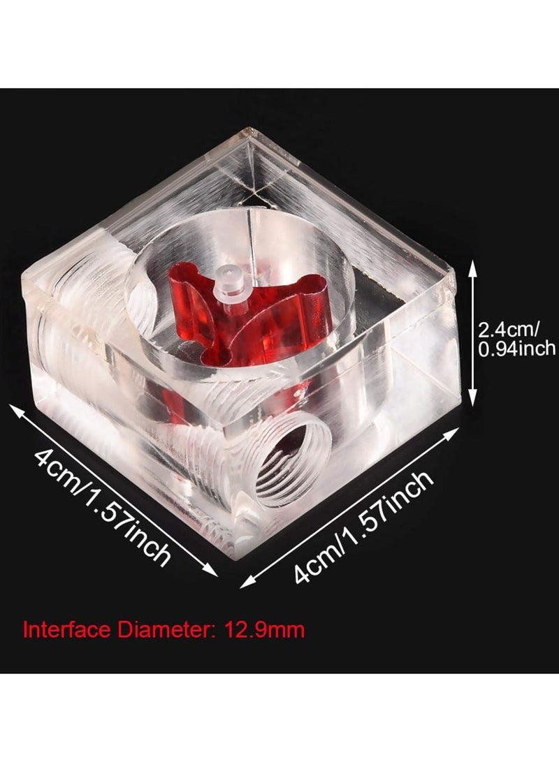Flow Indicator, Cooling Flow Meter Sensor with 3 Impeller Blades for PC Water Cooling System G1/4 Thread(Quadrate 2 Ways)