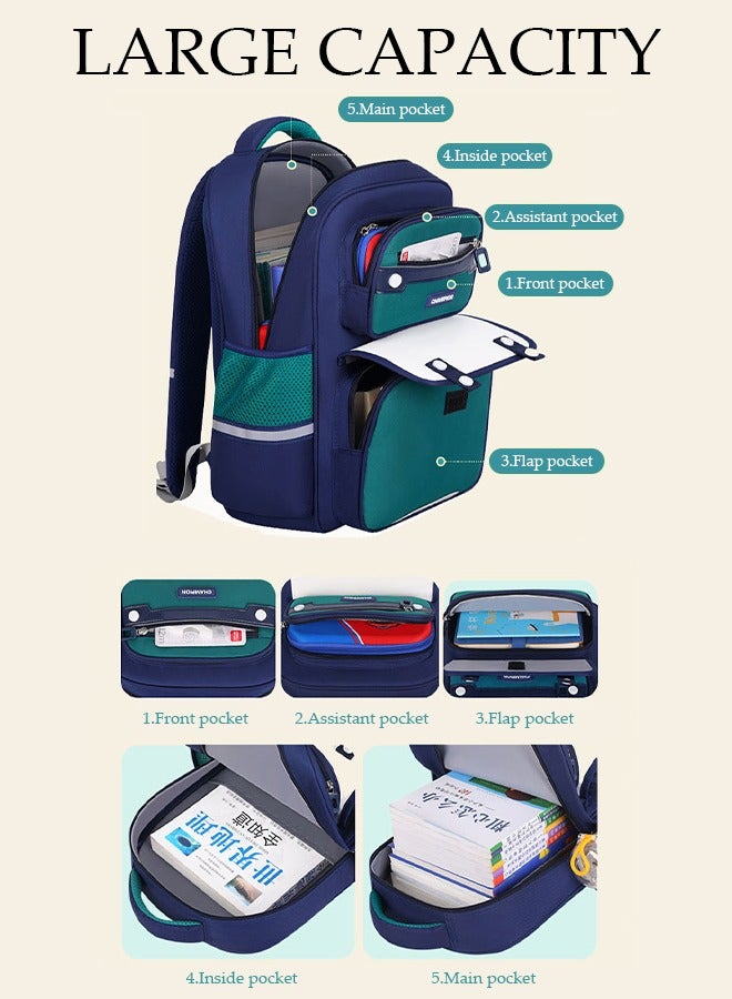 DUNISO Trolley Backpack for Kids, Wheeled Cart Aluminum Alloy, Folding Trolley Cart for Schoolbag, Luggage Cart Rolling Backpack for Children Trolley BookBag with 6 Wheels School Luggage Travel Bag  - Image 4